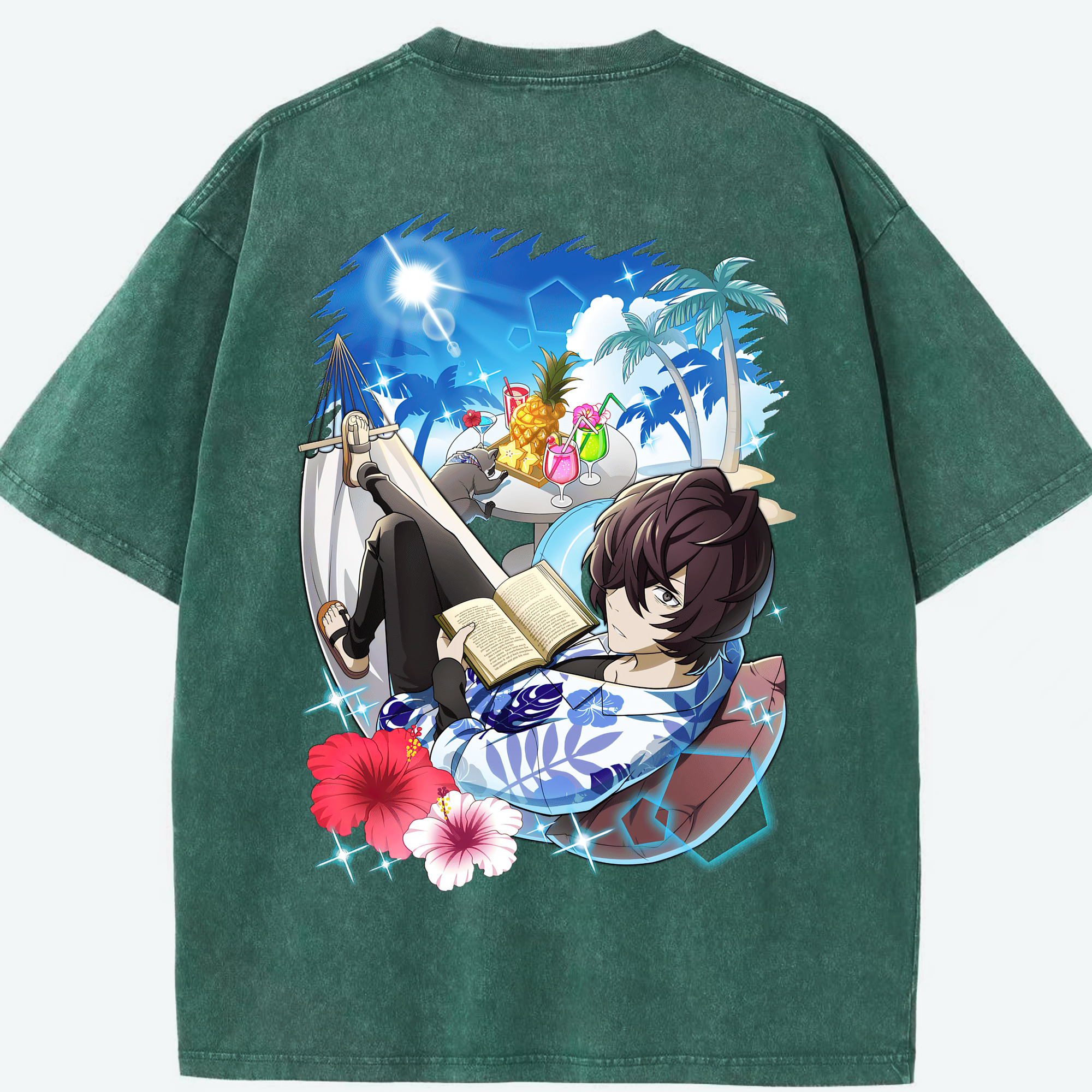 （画像用） 文豪ストレイドッグス Bungo Stray Dogs 綿100% ヴィンテージ風 半袖Tシャツ（背面プリント）